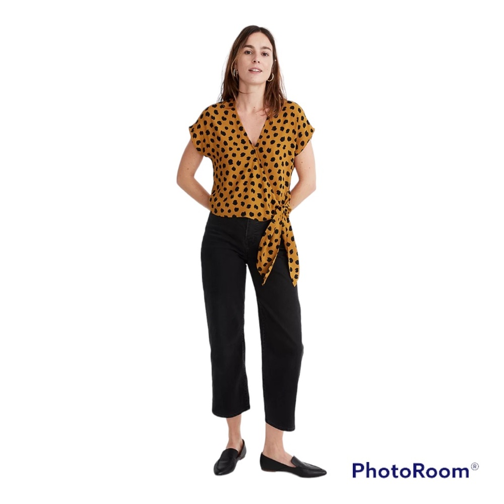 MADEWELL Sash Tie Wrap Top in Painted Spots EUC Sz Sm